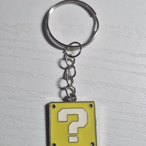 Yellow Question Block Keychain Card Holder